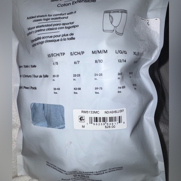 Calvin Klein Big Boys Stretch Boxer Brief 3-Pack Blue Indigo Youth M NIP - Picture 4 of 4